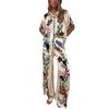 Transfronterizo transfronterizo otoño 2024 Europa y Estados Unidos comercio exterior mujeres AliExpress camisa pantalones traje holgado estampado casual dos