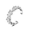 Anillo Abierto Transfronterizo con Diseño de Zirconia Micro-Incrustada con Diseño de Hielo Triturado, Anillo para el Dedo Índice, Joyería de Moda Europea y Americana para Mujeres