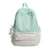 Mochila Estilo Coreano Xadrez de Bolinhas Fresco para Meninas com Renda Doce Pequena Bolsa Escolar Mochila Versátil para Alunos do Ensino Fundamental II, Ensino Médio e Universitários