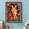 Pintura de diamantes DIY con mosaico de Amazon, gato de color, pintura de ladrillo de diamantes completa, punto de cruz, pintura decorativa, fabricantes transfronterizos, lote