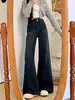 Jeans Retro de Pierna Recta de Talla Grande para Mujer, Primavera y Otoño, para Figuras Curvilíneas, Sueltos de Cintura Alta Adelgazantes de Pierna Ancha Hasta el Suelo
