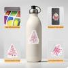 Paquetes Transfronterizos de 50/100 Piezas de Pegatinas Navideñas Estilo Nórdico Rosa, Pegatinas Decorativas Impermeables para Vasos de Agua, Pegatinas Festivas
