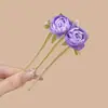 Coque Estilo Chinês com Flor de Peônia Três Dentes, Presilha de Cabelo Flor Antiga para a Parte de Trás da Cabeça, Adorno de Cabeça Exquisito