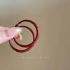 Pendientes de aro lisos color burdeos vintage para mujer, otoño/invierno 2025, pendientes extremadamente hermosos, exagerados, únicos y favorecedores