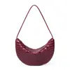 Estilo Old Money Diseño Original Bolso Tejido a Mano de Piel de Serpiente Gama Alta Nicho para Viajar Bolso de Hombro Único Debajo del Brazo Bolso de Media Luna Mujer