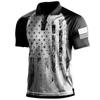Estación Independiente de Comercio Exterior Explosiones Europeas y Americanas Camiseta de Verano para Hombre Sudadera con Cuello Campana de Manga Corta Suelta para Exteriores Camiseta POLOT