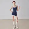 Traje Deportivo para Mujer para Correr, Entrenamiento, Tenis, Bádminton con Almohadilla en el Pecho, Traje de Yoga Fitness, Top, Pantalones Cortos, Mono