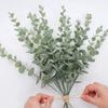 Amazon Cross-Border Flor Artificial Galho de Folha de Eucalipto Artificial Curto Galho de Dólar de Prata Folha Decorativa Planta Verde Simulada Folha de Plástico
