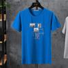 Camiseta Masculina de Manga Curta, Algodão Lycra Elástico, Tamanho Grande Oversized, Camiseta Básica para Homens Grandes, Top Estampado Tendência