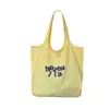 Nova Bolsa Casual de Lona para Estudantes Feminina Tendência Bolsa de Ombro Portátil Cor Sólida Casual Leve Grande Capacidade Bolsa Tote