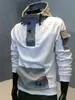 Marca de Streetwear Elegante para Primavera y Otoño Sudadera con Capucha Casual de Retazos para Hombre Chaqueta Fina con Capucha Versátil para Jóvenes
