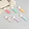 Macaron multicolor de lunares cuchara de juguete accesorios de resina pegamento de crema horquilla DIY funda de teléfono colgante llavero