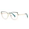 Ojo de gato metal espejo plano 3103 montura de gafas de moda personalizada ins Viento pata resorte anti-luz azul montura spot