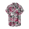 Nova Camisa Havaiana de Verão Mais Vendida para Homens, Estampa Digital 3D, Manga Curta, Lapela, Top Casual