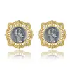 Brincos de Moeda Antiga Rainha Egípcia Retrô Francês Feminino Vintage Estilo Corte Grego Antigo Moeda de Prata Esterlina 925 Brincos