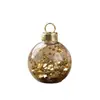 Bola de Natal Enfeite de árvore de Natal Bola de Natal de vidro transparente Floco de neve Bola de Natal brilhante Decoração de Natal Bola pendurada com lantejoulas Embalada em caixa