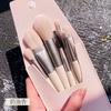 Nuevo juego de 8 mini brochas de maquillaje con mango de madera, brocha portátil para ojos Morandi, herramientas de belleza transfronterizas al por mayor
