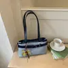 Bolso de hombro bajo de mezclilla de alta calidad, color blocking vintage, para mujer, modelo nuevo 2022, bolso de mano de gran capacidad para el día a día