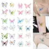 Tatuajes Coloridos de Mariposas Estéticos Románticos Ins Dulce Chica Fresca Clavícula Brazo Verano Fresco Impermeables Sexy