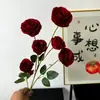 Fabricante de Rosas Artificiales de Cabeza Pequeña para Decoración de Salones de Bodas, Peonías Artificiales Exquisitas de 6 Cabezas, Flores Artificiales