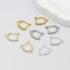 Pendientes de Herradura en Forma de U con Circonita de Color Dorado Real Electrochapado en Oro de 14K DIY Hechos a Mano Versátiles Accesorios de Joyería A45C