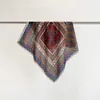Pañuelo cuadrado de algodón y lino bicolor a doble cara, 70 estilo nuevo, bufanda de cuello versátil de alta gama, chal estilo old money con estampados paisley y espiga
