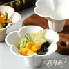 Vaso Desechable para Helado con Forma de Pétalo, Tazón Biodegradable de Pulpa, Envase para Llevar con Tapa para Postre de Hielo Cortado en Fruta