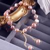 Pulseira de Pérola de Água Doce Feminina Online Pulseira de Concha Vermelha Estudante Namorada Simples Design de Nicho Sofisticado Pulseira Personalizada