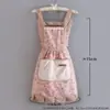 Avental de cozinha novo estilo para uso doméstico, feito de algodão e linho, estiloso e moderno, adequado para o trabalho, vestido tipo bata fino feminino