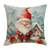 Funda de Almohada Navideña Nueva de Amazon Transfronteriza con Estampado para Decoración de Sala de Estar y Sofá Funda de Cojín Decoración del Hogar Transfronteriza Almohada