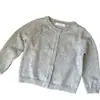 Conjunto de Dos Piezas para Niñas de Primavera y Otoño Bebé Elegante Personalidad Infantil Moda Ribete de Encaje Suéter Base Suéter de Punto Cárdigan