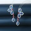 Brincos de Tarraxa da Moda com Zircônia Microincrustada de Luxo Leve Brincos com Pino de Prata s925 Brincos Pendentes de Flor e Planta Japoneses e Coreanos Exquisitos