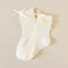 Calcetines para Niña Primavera y Otoño Algodón Niños Calcetines de Princesa con Lazo y Encaje Estilo Coreano Estilo Extranjero Niña Bebé Calcetines a Media Pantorrilla
