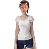 210g 40 algodón versión coreana de delgado delgado tiembla Tmall libro rojo camiseta de manga corta con cuello en U top básico para mujer