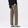Nuevos pantalones casuales de otoño japoneses retro para hombre, de corte holgado y cropped, pantalones casuales básicos versátiles de pierna ancha para hombre, modernos