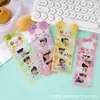 Marcapáginas de PVC tipo boleto transparente con bordes dentados calados, tarjetas de dibujos animados personalizadas, regalos de empresa, tarjetas transparentes de apoyo de anime