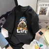 ¡Wow, Camiseta de Manga Tres Cuartos Holgada Hecha a Medida para Hombre con Estampado de Letras, Camiseta Versátil de Moda Estilo Americano de Tendencia para Adolescentes