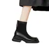Botas estilo Martin de cuero suave, con suela gruesa para mujer, colección otoño/invierno 2026, cálidas y forradas de felpa para clima frío, botas que estilizan, versátiles botines cortos de estilo británico