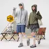 Roupa com Capuz para Proteção Solar ao Ar Livre para Homens, Jaqueta Fina de Proteção UV para Primavera, Marca Moderna Estilo Funcional Roupa de Proteção Solar para Montanhismo, Guarda-sol