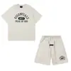 Marca Tendência Transfronteiriça Sub-Marca Fog Ess Velvet Camiseta de Manga Curta Essenciais High Street Conjunto Fear of God