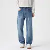 Jeans para hombre 2026 otoño e invierno nuevo estilo básico simple moderno lavados versátiles corte diseño elástico azul medio