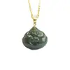 Pingente Buda da Água Clara em Prata S925 com Jade Natural Hetian Transmissão ao Vivo Templo Atacado S5061802A