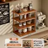 Prateleira de armazenamento de mesa para xícaras de café, xícaras de chá, conjuntos de chá, organizador de copos de água doméstico para mesa, pequena prateleira simples de várias camadas