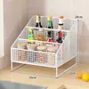 Prateleira de Armazenamento para Condimentos, Utensílios de Cozinha, Prateleira de Armazenamento para Copos de Água, Prateleira de Armazenamento Multifuncional com Compartimentos para Condimentos para Desktop Doméstico