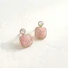 Oferta especial moda nuevo simple temperamento chapado en oro real aguja de plata real 925 flor amor geométrico pendientes pendientes mujer