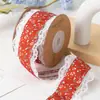 Cinta de Gasa Floral Encaje Estampado con Lazo DIY Accesorios para el Cabello Lolita Ropa Zapatos Sombreros Cinta Decorativa para Caja de Regalo