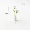 Buquê de Rosa Esmaltada Zibo Mini Arranjo de Flores Artificiais de Vidro Decoração de Mesa Artesanato Presente de Dia dos Namorados