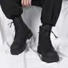 COS Comic Show Zapatos Super Elevadores de Altura 12CM Botas tipo Martin para Hombre Piel Genuina Estilo Británico Elevador de Altura Invisible 10cm Botas de Motocicleta