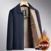 Abrigo para Hombre de Mediana Edad con Forro Polar, Chaqueta Gruesa para Papá, Abrigo de Algodón para Otoño e Invierno, Ropa de Algodón para Personas de Mediana Edad y Mayores