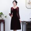 Novo Vestido de Outono Feminino de Chen Miaoyan, Vestido para Mãe Plus Size, Vestido para Banquete de Casamento para Sogra, Atacado